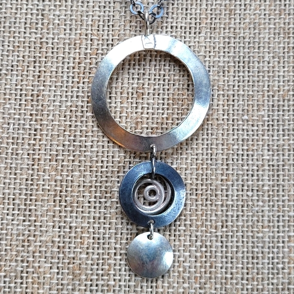 SILPADA | Three Disk Swirl Hammered Pendant Necklace - Picture 2 of 6